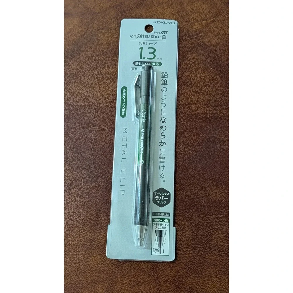 Kokuyo Enpitsu Sharp Type M Mechanical Pencil 1.3mm Black Metal Clip PS-P401 NEW